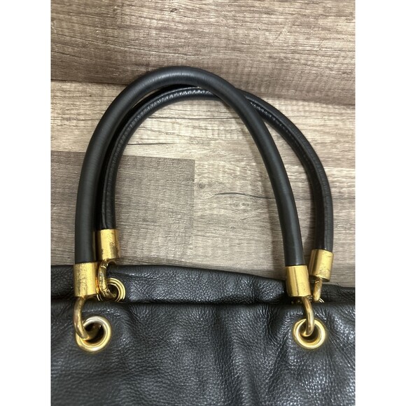 MARC BY MARC JACOBS COW LEATHER BLACK SATCHEL HANDBAG SHOULDER PURSE WOMENS - Picture 14 of 16